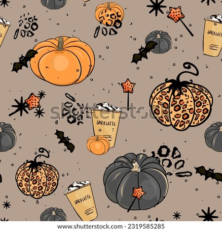 Halloween pattern Trick or treat and guising illustration. Pattern pumpkin for Halloween design. Vector illustration as a blank for a designer, logo, icon, textiles