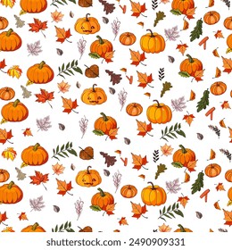 Halloween pattern Trick or treat illustration. Pattern pumpkin for Halloween design. Vector illustration as a blank for a designer, logo, icon, textiles