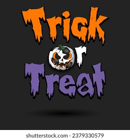 Halloween pattern. Trick or treat. Soccer ball in the form of a pumpkin. Pattern for banner, poster, greeting card, invitation. Vector illustration on an isolated background