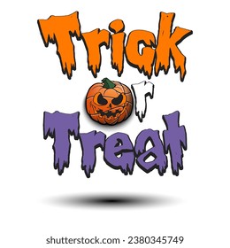 Halloween pattern. Trick or treat. Soccer ball in the form of a pumpkin. Pattern for banner, poster, greeting card, invitation. Vector illustration on an isolated background