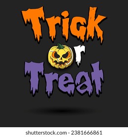 Halloween pattern. Trick or treat. Tennis ball in the form of a pumpkin. Pattern for banner, poster, greeting card, invitation. Vector illustration on an isolated background
