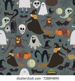 Halloween pattern, vector illustration 