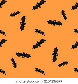 Halloween pattern. Vector illustration of a cat, tick, cobweb, poison for printing on textiles, a blank for a designer, a poster