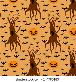 
Halloween pattern vector. Postcard, wallpaper, fabric, poster design, wrapping