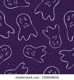 Halloween Pattern Vector Seamless Background Cute Stock Vector (Royalty ...