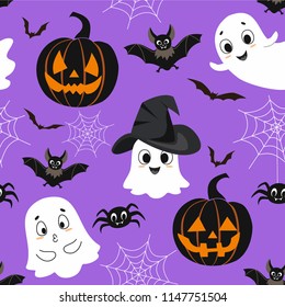 Halloween pattern. Vector seamless texture.