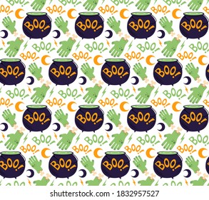 Halloween pattern with zombie hand