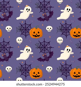 Halloween patterns ghosts bat stars flat design for fabric packaging stationery	