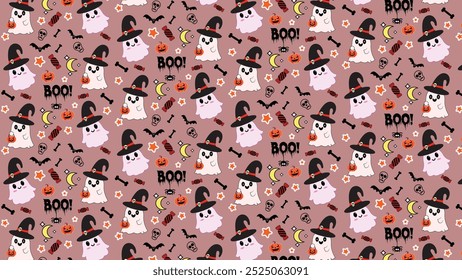 Halloween Patterns with Multiple funny and scary elements