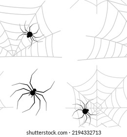 Halloween Patterns with spider and net