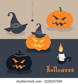 Halloween patty laugh pumpkin picture set 