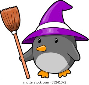 Halloween Penguin Vector Illustration