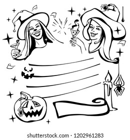 Halloween people postcard