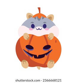 halloween pet disguised of pumpkin illustration isolated