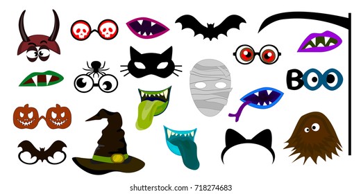 Halloween Photo Booth Props. Fun Party Mask or Photography Supplies. Photo Props. 