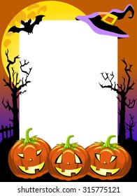 Halloween Photo Frame Scary Pumpkins