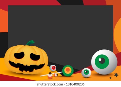 halloween photo frame vector design