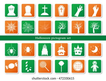 Halloween pictogram set