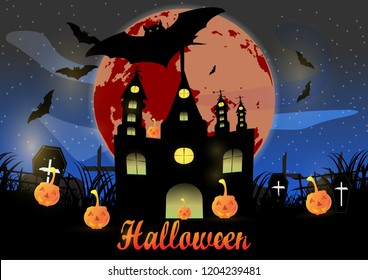 Halloween pictures, pumpkin bats and big moon coffins.