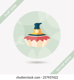 Halloween pie flat icon with long shadow,eps10