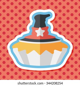 Halloween pie flat icon with long shadow,eps10