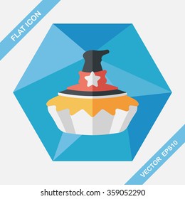 Halloween pie flat icon with long shadow,eps10