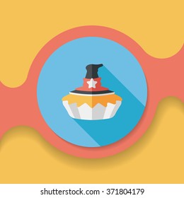 Halloween pie flat icon with long shadow,eps10