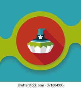 Halloween pie flat icon with long shadow,eps10