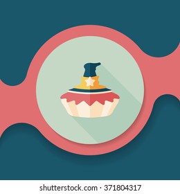 Halloween pie flat icon with long shadow,eps10