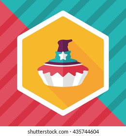 Halloween pie flat icon with long shadow,eps10