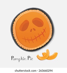 Halloween pie illustration.