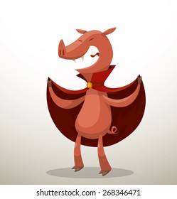 Halloween Pig Vampire, vector