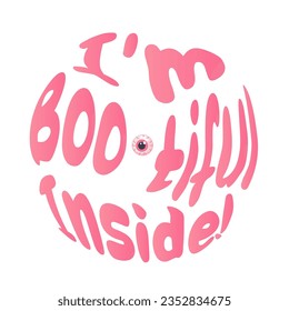 Halloween pink, funny lettering, print, funny joke