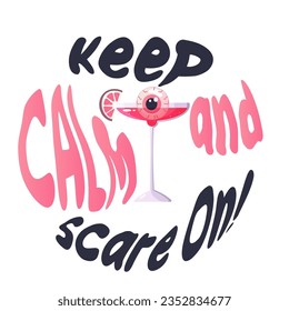 Halloween pink, funny lettering, print, funny joke