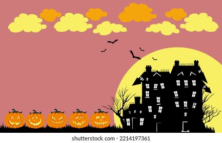 Halloween pink wallpaper background illustration design