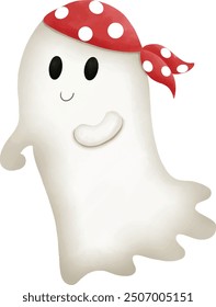 Halloween Pirate ghost character hand draw vector