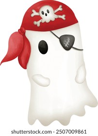 Halloween Pirate ghost character hand draw vector