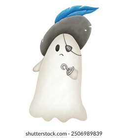 Halloween Pirate ghost with hat and hand hook