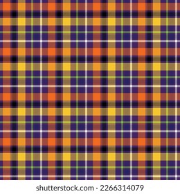Halloween Plaid Nahtloses Muster - Farbiges, sich wiederholendes Muster-Design