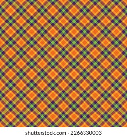 Halloween Plaid Seamless Pattern - Colorful repeating pattern design