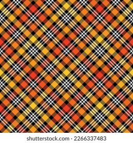 Halloween Plaid Seamless Pattern - Colorful repeating pattern design