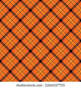 Halloween Plaid Seamless Pattern - Colorful repeating pattern design