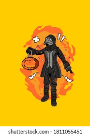 Halloween Plaque vector illustration for t shirt