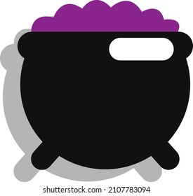 Halloween poison pot, illustration, vector on a white background.