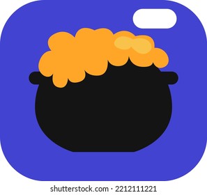 Halloween poison pot, illustration, vector on white background.
