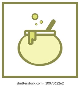 halloween poison pot vector isolated flat illustration. Poison pot icon.