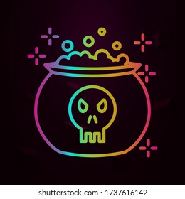 Halloween poison or potion . Dangerous skull with potion boiling nolan icon Simple thin line, outline vector of Halloween icons for ui and ux, website or mobile application