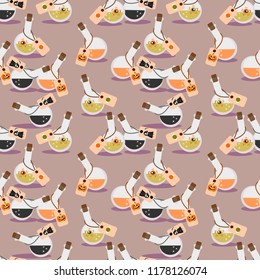 Halloween poison seamless pattern. Horror and Halloween concept.