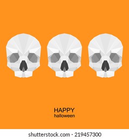 halloween polygonal skull background