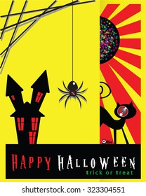 Halloween pop art illustration background